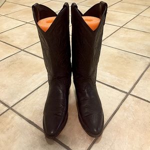 Dan Post Black Leather Cowboy Boots
